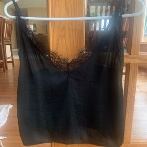Black silk cami
